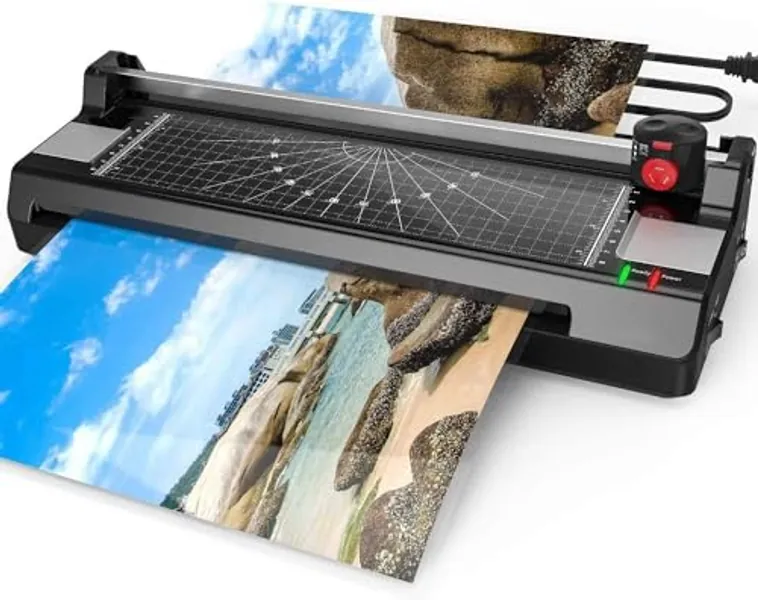 Laminator Machine for A3/A4/A6, YE381 13inch Thermal & Cold Laminating Machine for Home Office School Teacher Use with 50 Pouches, Paper Trimmer and Corner Rounder