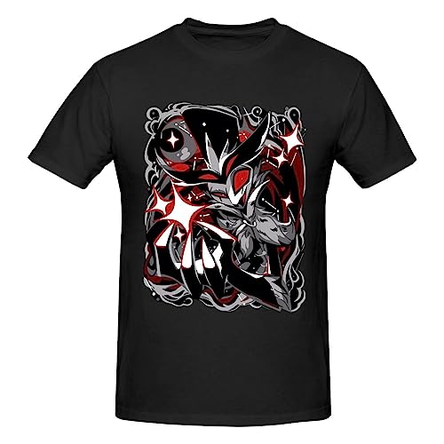 Helluva Anime Boss Shirt Men's Breathable Custom Cotton Short Sleeve Tshirt Fashion Casual Tops Tees Black - XX-Large - Black