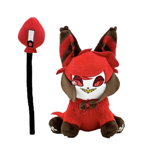 Hazbin Hotel Plush, Cute Characters Meow Anime Plushies, Charlie/Husk/Angel/Lucifer/Alastor/Vaggie Stuffed Cat Doll Toys Gifts for Fans Boys Girls Birthday Thanksgiving Christmas (Alastor_12.2in) - Alastor_12.2in