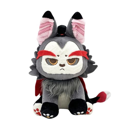Hazbin Hotel Plush, Cute Characters Meow Anime Plushies, Charlie/Husk/Angel/Lucifer/Alastor/Vaggie Stuffed Cat Doll Toys Gifts for Fans Boys Girls Birthday Thanksgiving Christmas (Husk_12.2in) - Husk_12.2in