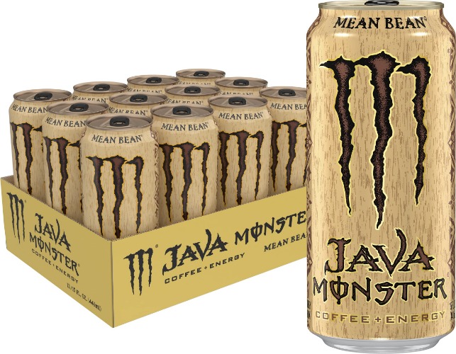 Monster Energy Java Monster Mean Bean, Coffee + Energy Drink, 15 Ounce (Pack of 12)