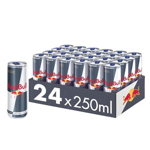 Red Bull Energy Drink Zero - 24er Palette Dosen - Getränke ohne Zucker und Kalorien EINWEG (24 x 250 ml) - Mit Pfand - Deutschland - 24er Tray