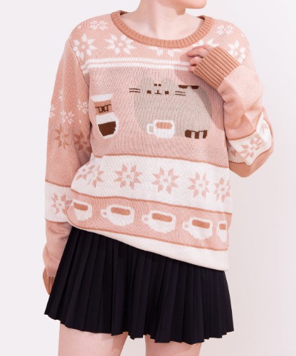 Pusheen Coffee Break Unisex Knit Sweater | X-Small/Small