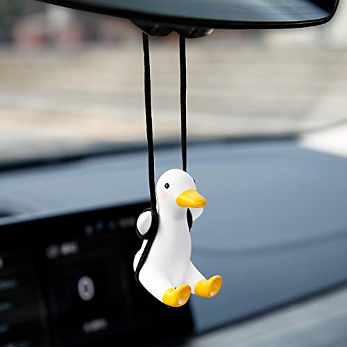 YGMONER Super Cute Swinging Duck Car Mirror Hanging Ornament Car Interior Accessories (Duck) - Duck