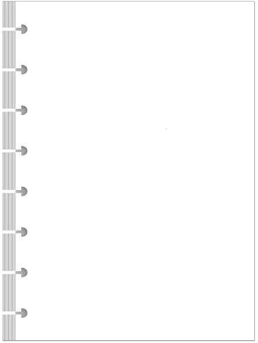 Junior Size Blank Refill Paper, A5 8-Disc Discbound Blank Filler Paper, 100Sheets / 200Pages Blank Paper, 100gsm White Paper, 5.8 x 8.3 in - 8-Disc/Junior Size