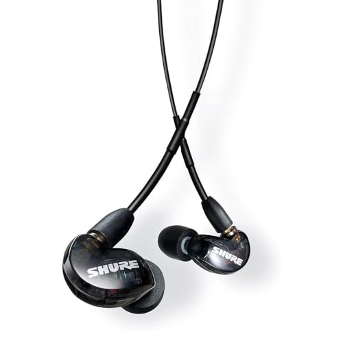 Shure SE215 PRO Wired Earbuds - Professional Sound Isolating Earphones, Clear Sound & Deep Bass, Single Dynamic MicroDriver, Secure Fit In Ear Monitor, plus Carrying Case & Fit Kit - Black (SE215-K) - Black - 3.5mm Cable