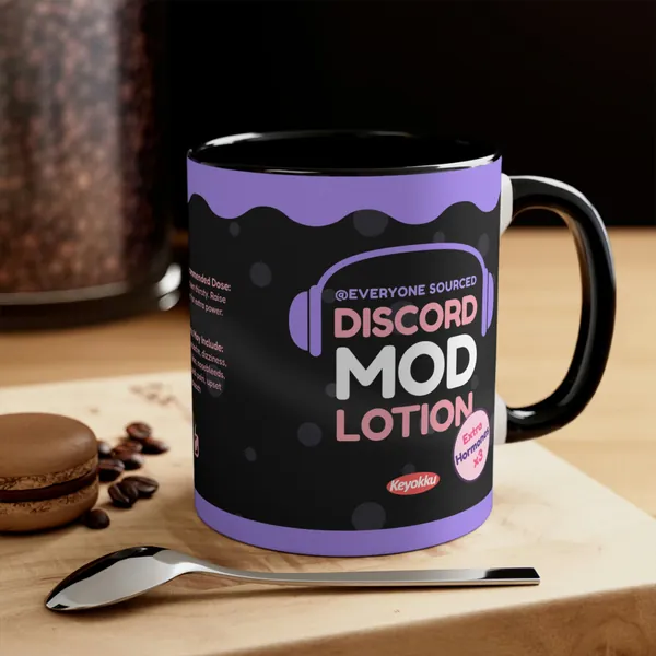 Discord Mod Lotion Mug Meme Gag Gift Twitch Vtuber Gamer Streamers Fans