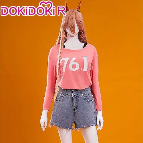 【Size S-3XL】DokiDoki-R Manga Anime Chainsaw Man Cosplay Power Cosplay Costume Casual Wear | Full Set-L-PRESALE