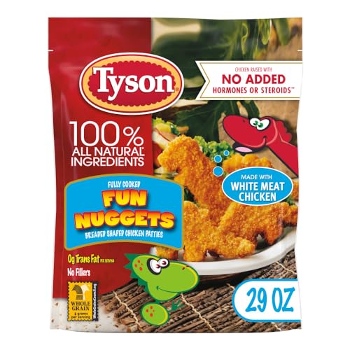Tyson Fully Cooked Fun Dinosaur Chicken Nuggets, 29 oz (Frozen) - 29 Ounce (Pack of 1)