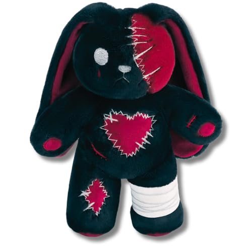 PHITECUS Scary Goth Bunny Plush-Creepy Emo Rabbit Stuffed Animal-Horror Plushie Animal