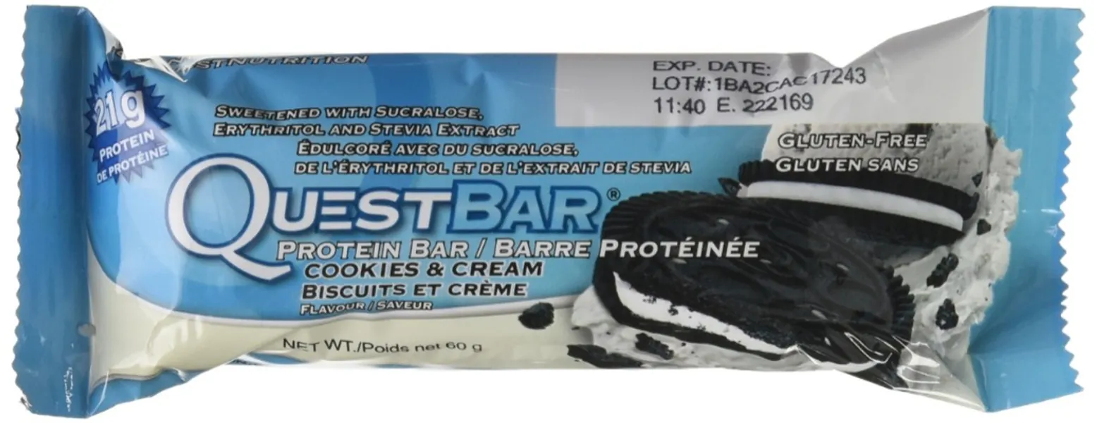 Quest Nutrition Protein Bar Cookies and Crème, 720 Gram