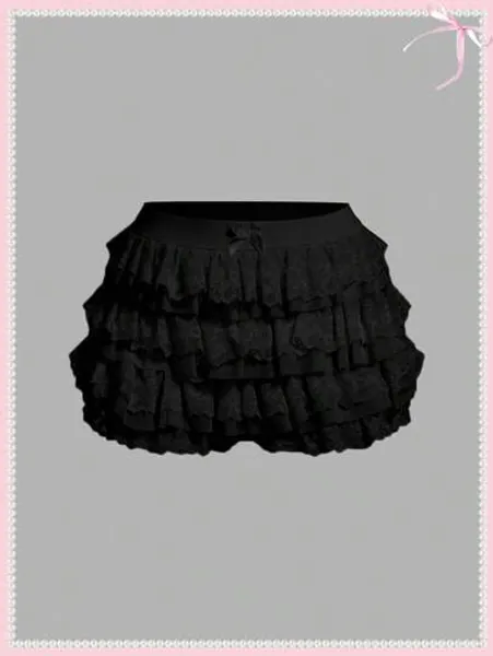 SHEINNeu White Summer Shorts Balletcore  Sweet Bow Kawaii  Coquette Mesh Contrast Lace Ruffle Trim Shorts Summer Shorts Summer Women Clothes Cute Shorts