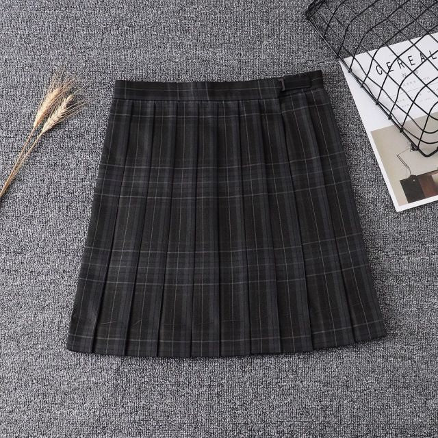 'No Turning Back' Black Grunge Plaid Skirt - Skirt / M