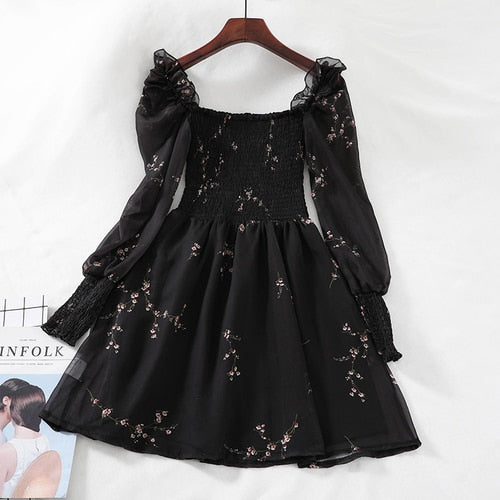 'Dazzle' Black Alt Long Puffy Dress - Black / M