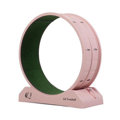 31.5 Inch Silent Pink Cat Exercise Wheel - Indoor Cat Treadmill for Health & Fitness, Low Noise Design for Quiet Running, Ideal for Cat Exercise and Weight Management - Pink