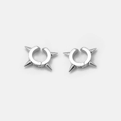 MEGA SPIKE CUFF EARRING | SILVER / PAIR