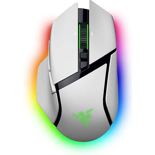 Razer Basilisk V3 Pro 35K - Fully Customizable Wireless Ergonomic Gaming Mouse with Chroma RGB - 35K Optical Sensor (Configurable Tilt Wheel, 1K Hz Polling Rate, 13 Customizable Controls) White - Basilisk V3 Pro 35K - White