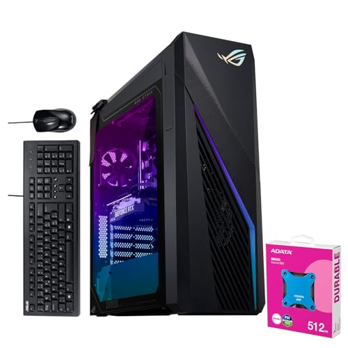 ASUS ROG Strix Newest Intel i7 Gaming Desktop, Intel i7-14700F, NVIDIA GeForce RTX 4060, 64GB DDR5 RAM, 1TB SSD, Wi-Fi 6, Includes Wired Keyboard & Mouse, W11 Pro, A-Data 512GB External SSD - 64GB RAM | 1TB SSD - Intel i7-14700F