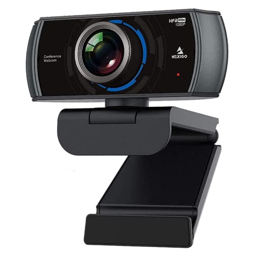 NexiGo N980P 1080P 60FPS Webcam with Microphone and Software Control, USB Computer Camera, Built-in Dual Noise Reduction Mics, 120° Wide-Angle for Zoom/Skype/FaceTime/Teams, PC Mac Laptop Desktop - Webcam 60FPS