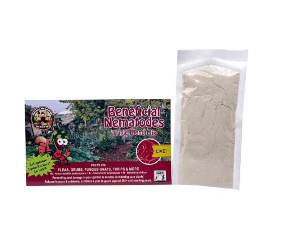 Beneficial Nematodes Triple Blend – Targets Fleas, Grubs, Fungus Gnats, Thrips & More | 50 million / No Hose-End Sprayer