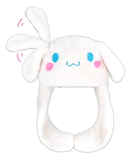 Roffatide Anime weißen Hund Ohr bewegen springenden Hut Flauschige Beanie Cap weich warm Winter Kopf tragen niedliche Hüte für Frauen