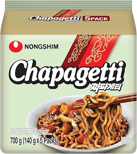 Nong Shim Instantnudeln Chapaghetti – Traditionelles koreanisches Nudelgericht - schnelle Zubereitung – 1er Multipack - 5 x 140g - 700 g (1er Pack)