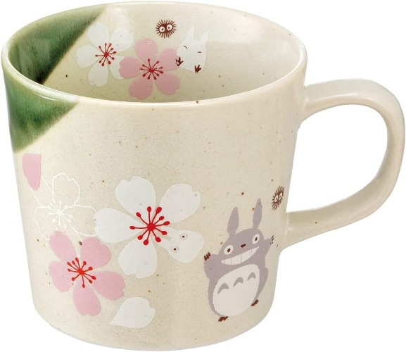 Studio Ghibli via Bluefin Porcelain My Neighbor Totoro Traditional Japanese Dish Series - Mug [Sakura/Cherry Blossom] - Official Studio Ghibli Merchandise,3.14 ounce - White