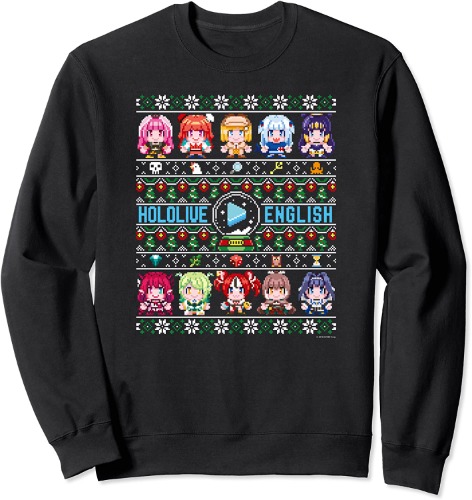hololive English Ugly Christmas Sweater (Black) Sweatshirt