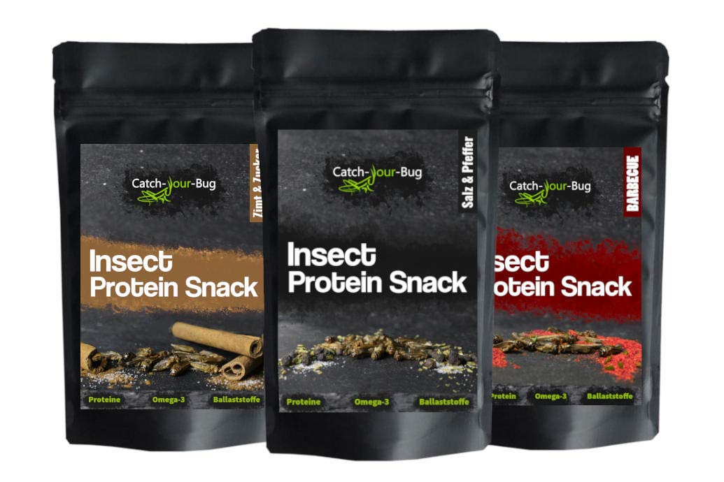 3er-Pack essbare Insektensnacks - Gewürzte Grillen zum Essen von Catch-Your-Bug - 
