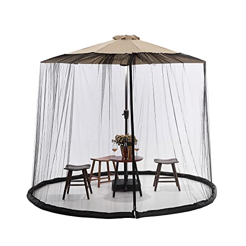 Tiimmgaal 10FT Mosquito Net for Patio Umbrella Outdoors Screen Polyester Hanging Tent （Mosquito Net Only） (10FT) - 10ft