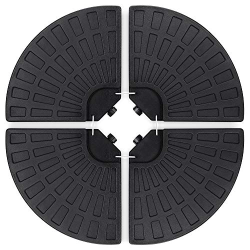 Best Choice Products 4-Piece 158lb Capacity Cantilever Offset Patio Umbrella Circular Base Stand w/Carry Handles, Easy-Fill Spouts, Base Connector Hooks, UV Stability - Black - Black