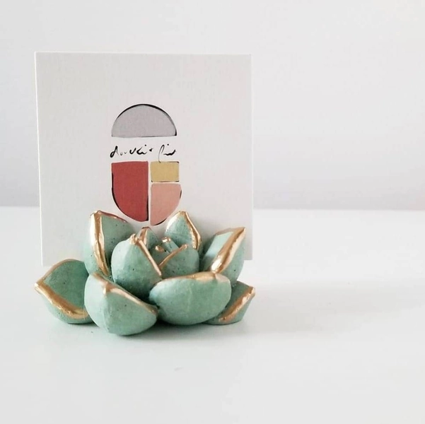 Succulent Business Card Holder