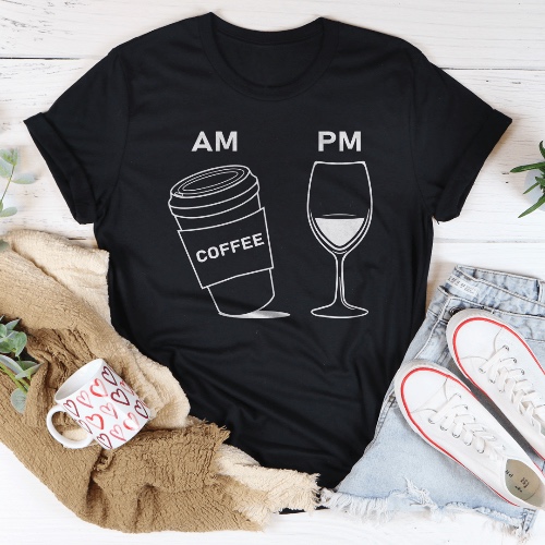 Coffee & Wine Tee - Black Heather / 2XL
