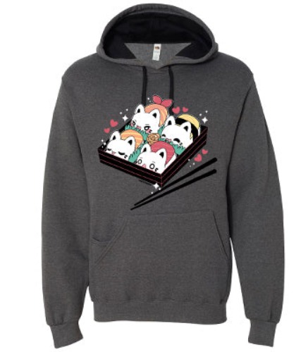 Sushi Meowchi Bento Full Length Hoodie W/ Pocket - XL