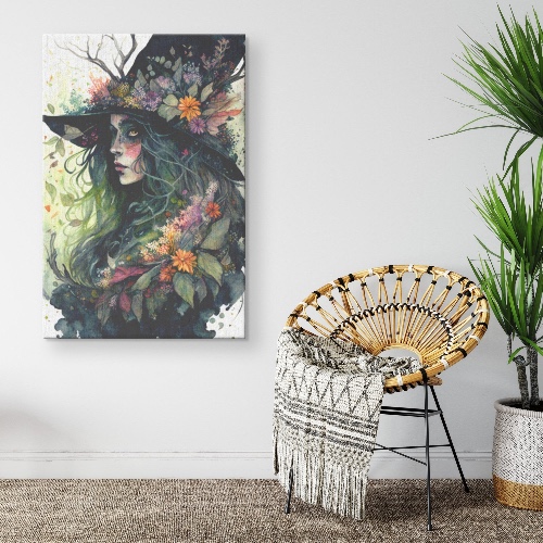 Green Witch Canvas Wall Art - 16x24 / .75