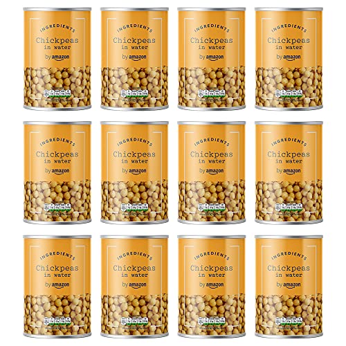 by Amazon Chickpeas In Water, 400g, Pack of 12 - Chickpeas In Water - 400 g (Pack of 12)