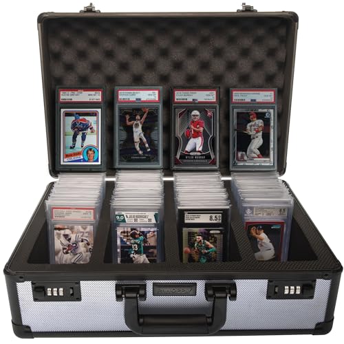 Panopply 160+ 4 Row Graded Card Case BGS PSA Graded Card Storage Box Sports Card Case Psa Card Case Graded Sports Card Storage Box Psa Slab Case for Graded Cards card slab case psa card holder (GRAY) - GRAY
