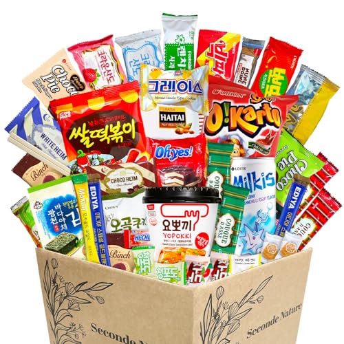 Journey of Asia Korean Snack Box 38 Count Care Package Individually Wrapped Packs of Candy, Snacks, Chips, Cookies, and Treats for Friends & Family.