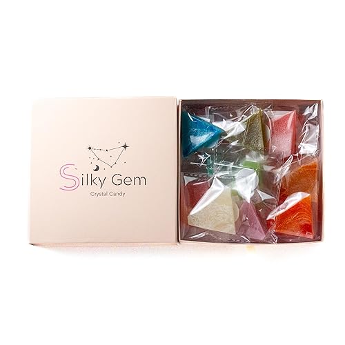 SILKY GEM - Treasure Box, Edible Crystal Candy, 16-18 Clusters, Multi Flavor, Kohakutou, Edible Gem, Vegan, Gluten Free, ASMR - Treasure Box - 16-18