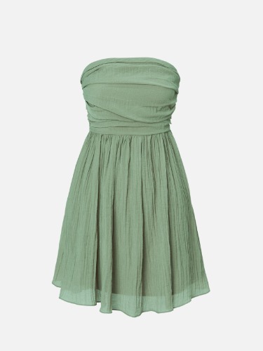 Soft Crepe Strapless Dress - Sage / M