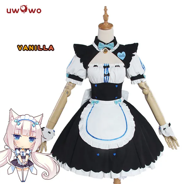 UWOWO Vanilla Cosplay NEKOPARA Vanilla Maid Costume Neko Maid Cute Dress | L
