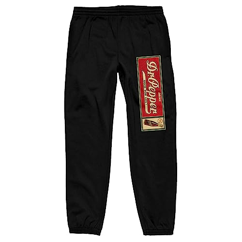 Dr. Pepper Good for Life Soda Bottle Men's Black Jogger Pants - Medium