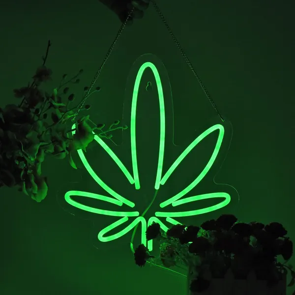 Neon weed leaf