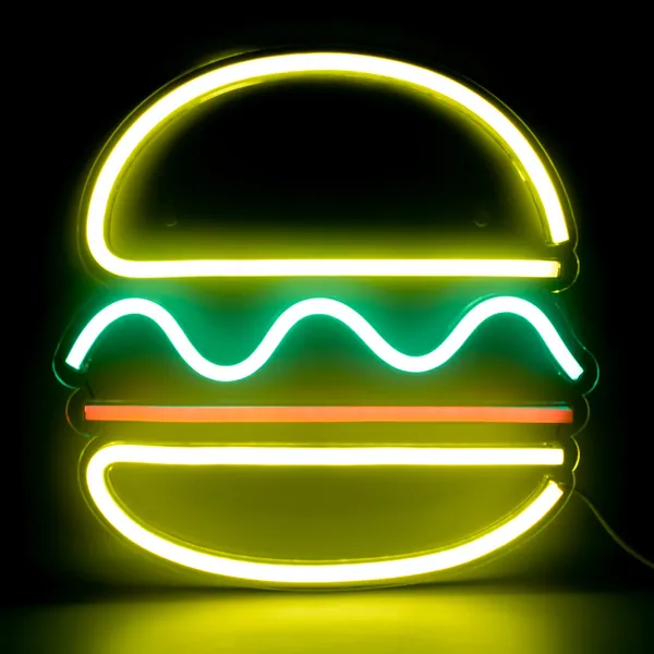 neon cheeseburger