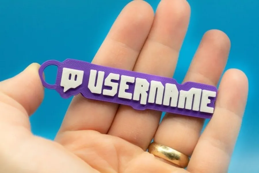 Twitch Keychain Twitch Username Tag  Twitch Name Plate | Etsy