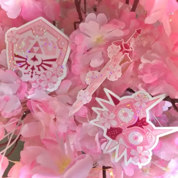 Holographic Sakura Legend of Zelda Pink Rose Gold Weatherproof | Etsy