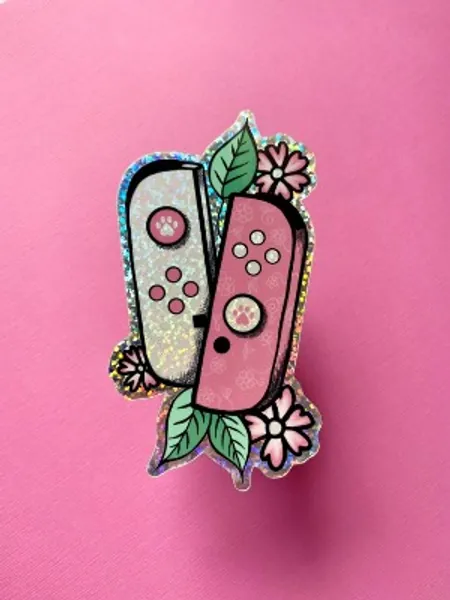 Gamer Girl Joy Cons Glitter Vinyl Sticker | Etsy