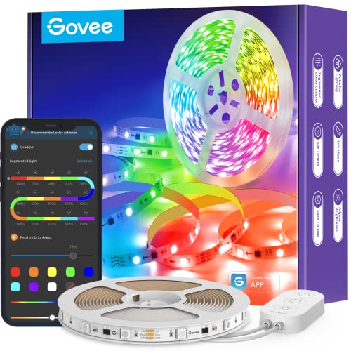 Govee LED Strip, RGBIC LED Streifen 5m, Musik Sync, Segmentcontrol, Farbwechsel, 64 Szenenmodus, Steuerbar via App, für Party, Zuhause, Schlafzimmer, TV, 5M - 5M