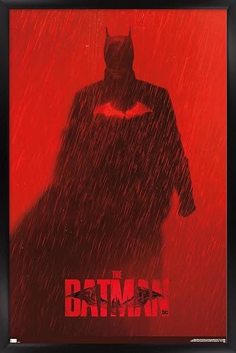 Trends International DC Comics Movie The Batman - Batman Teaser One Sheet Wall Poster, 22.375" x 34", Black Framed Version - 22.375" x 34" Unframed Version