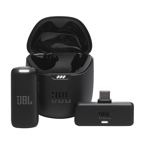 JBL Quantum Stream Wireless USB-C - Wearable Wireless Streaming Microphone for Crystal Clear Recordings, 24 Hours of Recording time, Plus Speed Charge, Included Windscreen for Noise Reduction - Black
